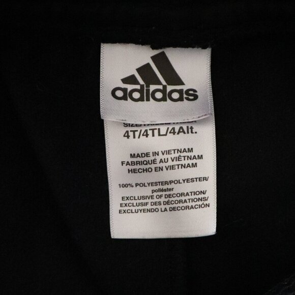 Adidas Boys 4T Black w White Stripes Casual Lounge Straight Leg Trouser Pants - Picture 10 of 12